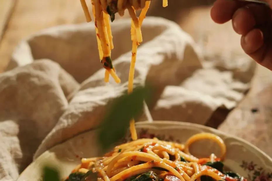 Creamy Spinach and Tomato Spaghetti | Quick & Easy Pasta Dinner Idea