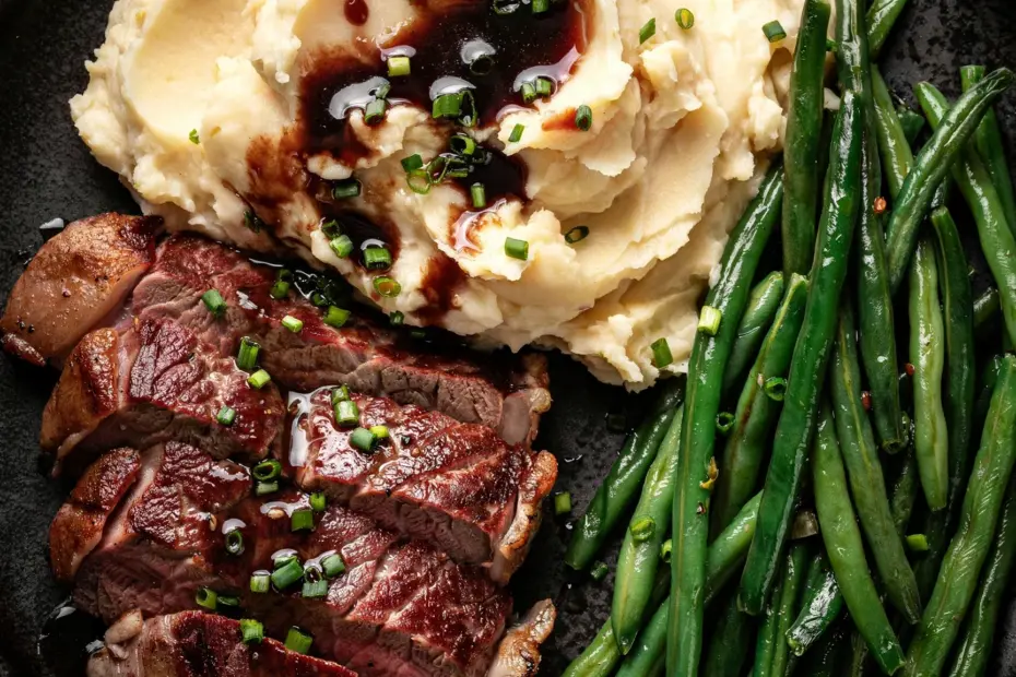 Ribeye and Roasted Garlic Pan Sauce | Easy Gourmet Steak Dinner with Sides