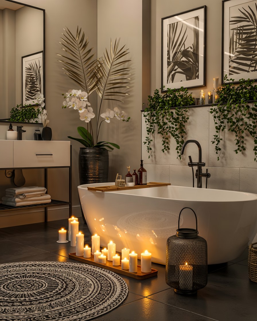 Luxury Spa Bathroom Ideas With Indoor Plants For Low Light