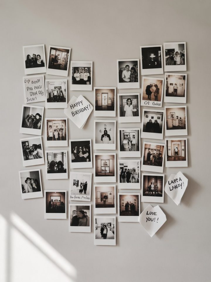 DIY Polaroid Photo Wall Collage Bedroom Decor Ideas