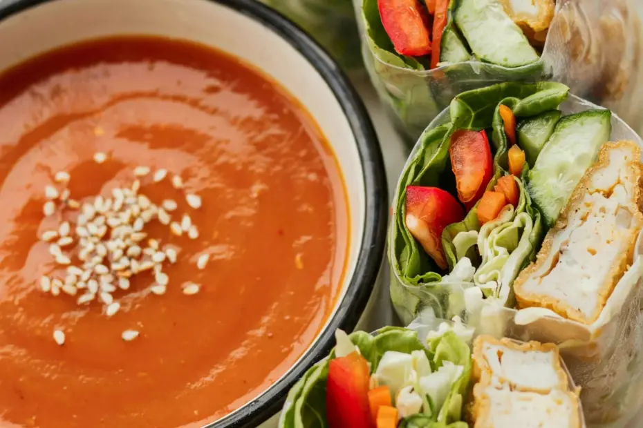 Vietnamese Spring Rolls with Spicy Peanut Sauce | Healthy Rainbow Lunch | Student Dietitian Recipe