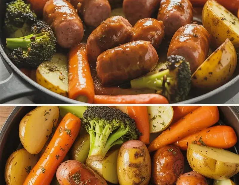 Honey Garlic Kielbasa and Veggies Skillet - an Easy Cozy Weeknight Dinner