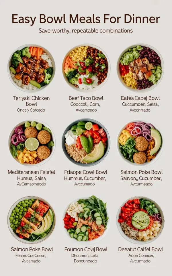 Easy Bowl Meals for Dinner: 9 Repeatable Combos for Busy Weeknights