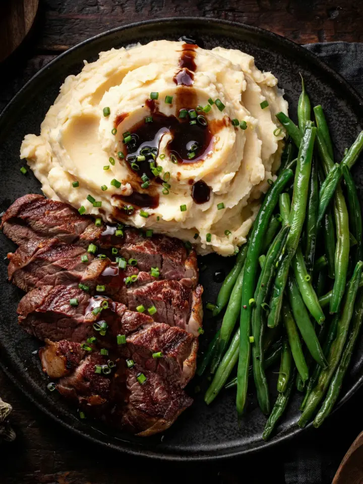 Ribeye and Roasted Garlic Pan Sauce - The Cozy Date Night Steak Dinner